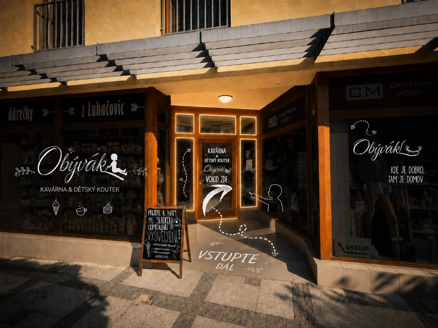 Eingang zu Obývák von der Masarykova-Straße