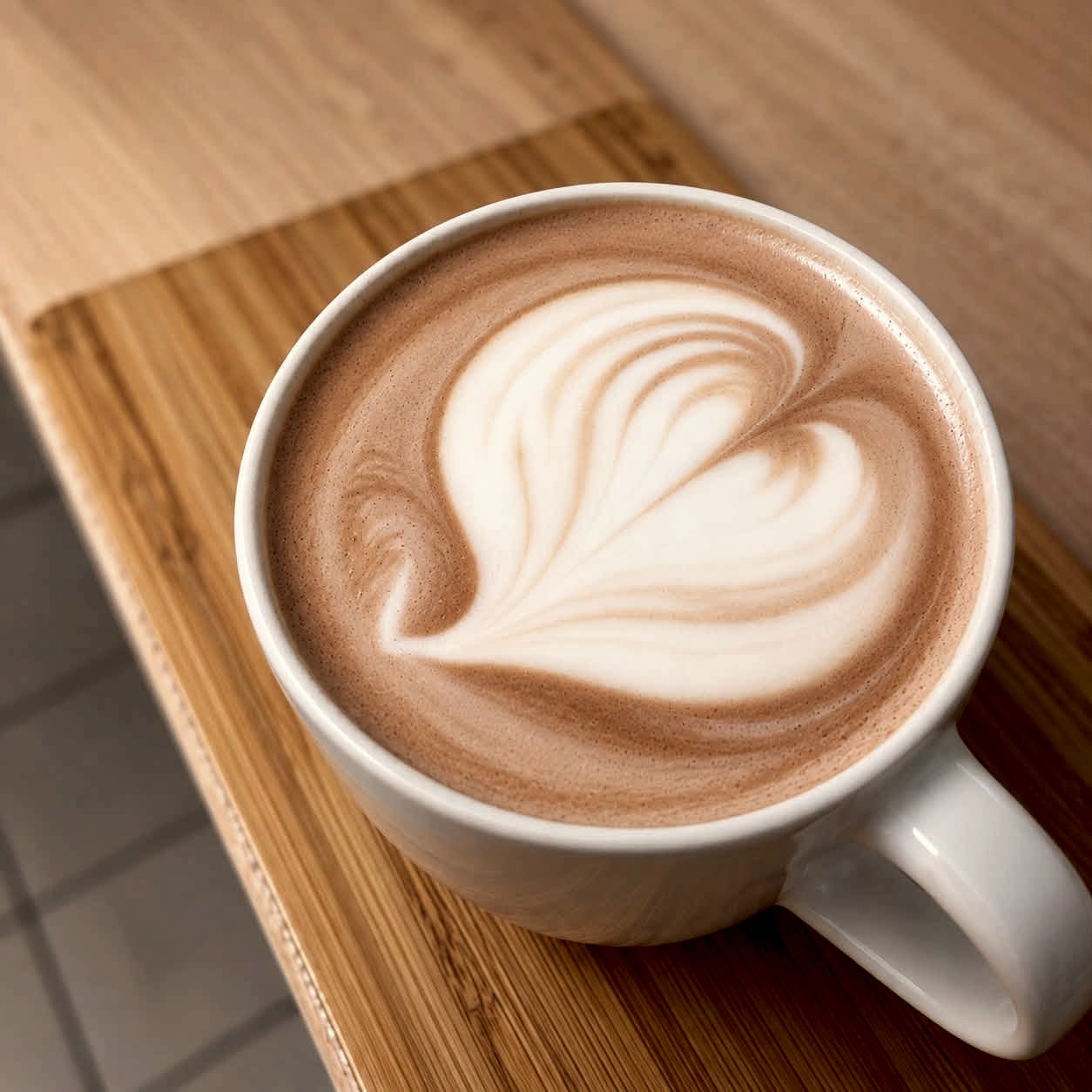 Cappuccino mit einem Herz aus Milchschaum